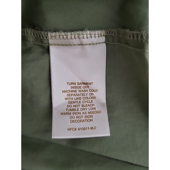 Apple Picking Fall Harvest Shirt 18W-20W Green Embroidered Sequin Button Front - Picture 11 of 12